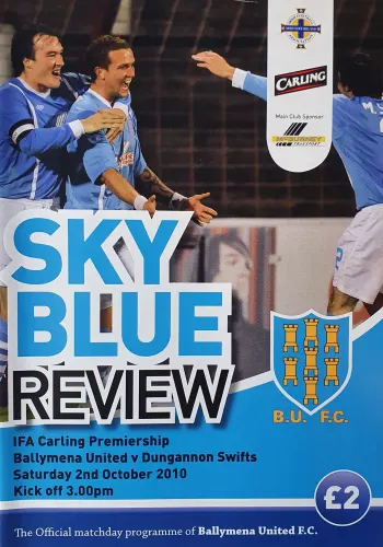 Programme: Dungannon Swifts, 2 Oct 2010